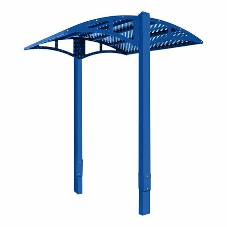 PARIS SITE FURNISHINGS PSF Shade Series Signal Blue Inground Mounted Steel Canopy - 85.5'' x 78'' x 98.75'' 969DPSIGBSB